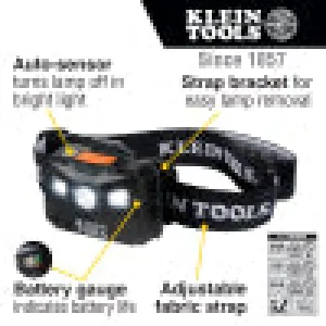 Klein Rechargeable Headlamp with Fabric Strap, 400 Lumens, All-Day Runtime 56048
