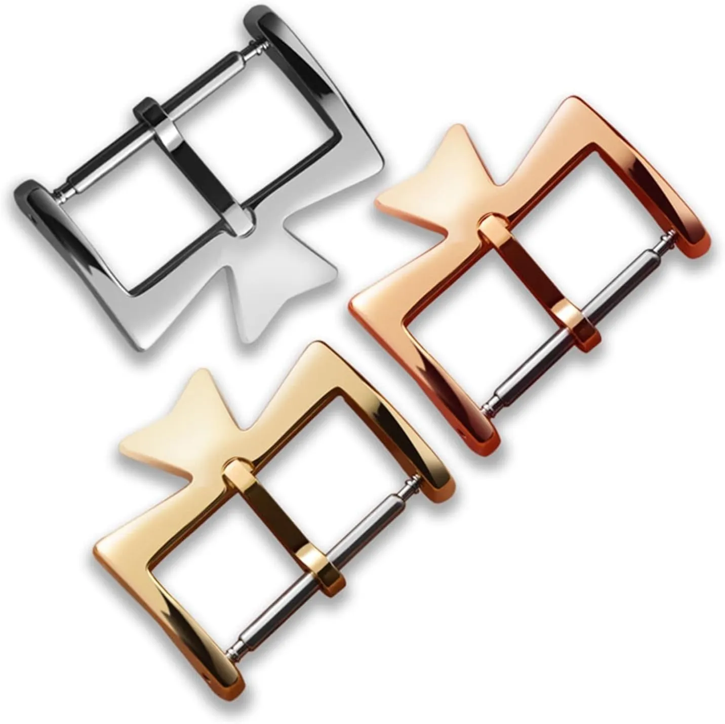KLVN Stainless Steel Watch Clasp For VC Vacheron Watch Strap Buckles Constantin Silvery Golden Rose gold Metal Pin Clasp 16MM 18MM