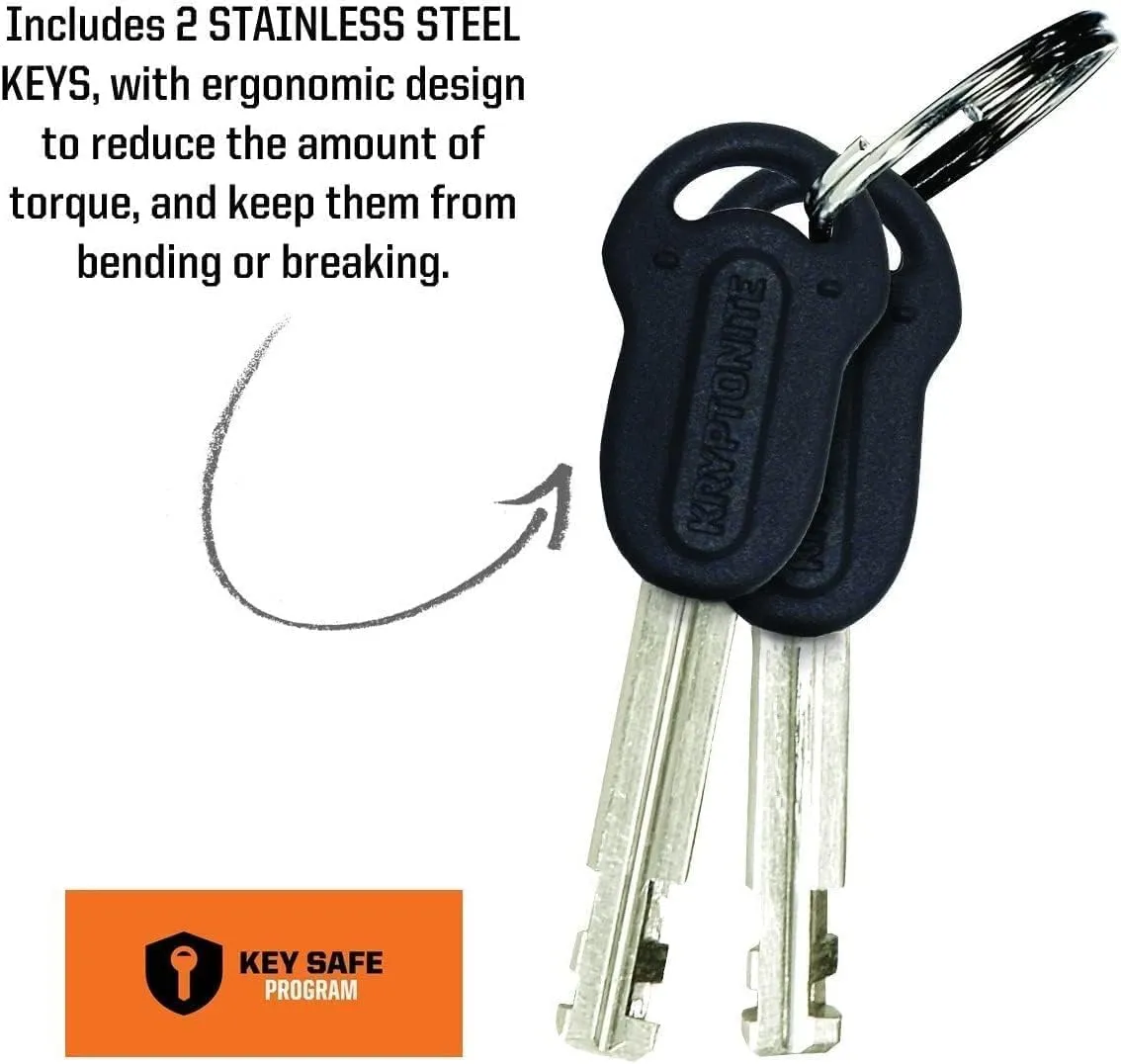Kryptonite Kryptolok Mini-7 Bike U-Lock, Heavy Duty Anti-Theft Bicycle U Lock, 12.7mm Shackle with Mounting Bracket and Keys, High Security Lock for Bicycles Scooters