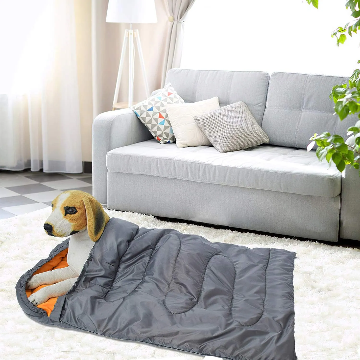KUDES Dog Sleeping Bag Waterproof Warm Packable Dog Bed with Storage Bag for Indoor Outdoor Travel Camping Hiking Backpacking (43''Lx27''W)