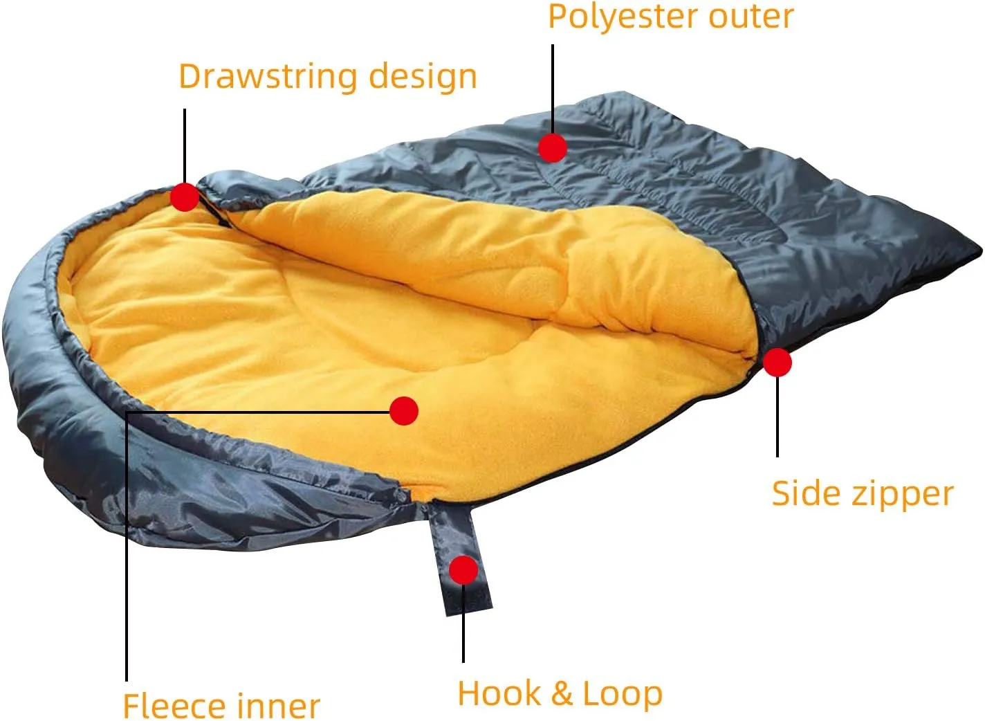 KUDES Dog Sleeping Bag Waterproof Warm Packable Dog Bed with Storage Bag for Indoor Outdoor Travel Camping Hiking Backpacking (43''Lx27''W)