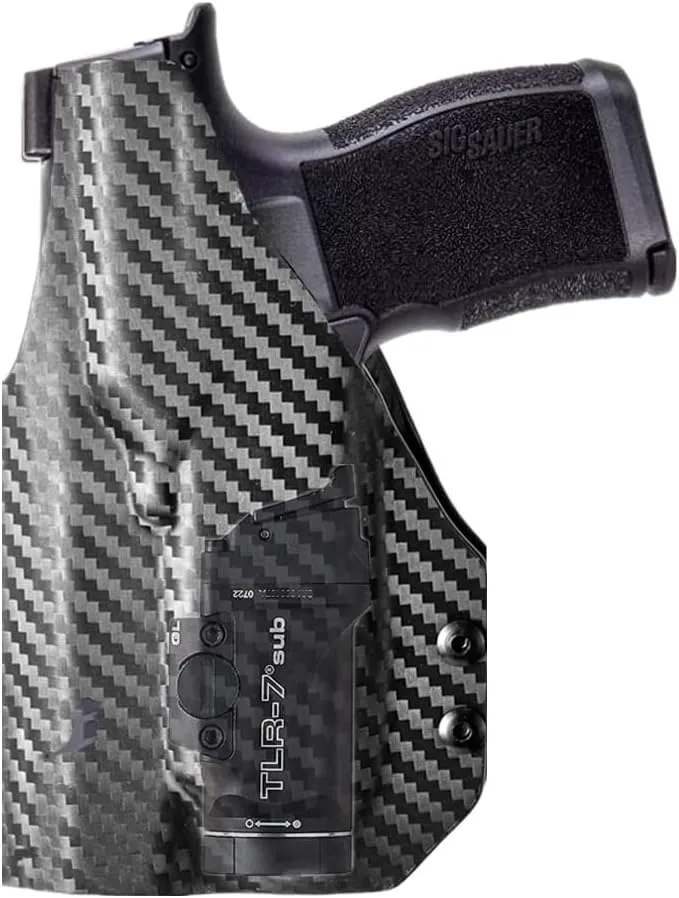 kydex IWB Holster for Glock 43x 48 Mos Sig Sauer P365 P365XL with Streamlight Sub TLR-7 500 Lumens Pistol Light Flashlight