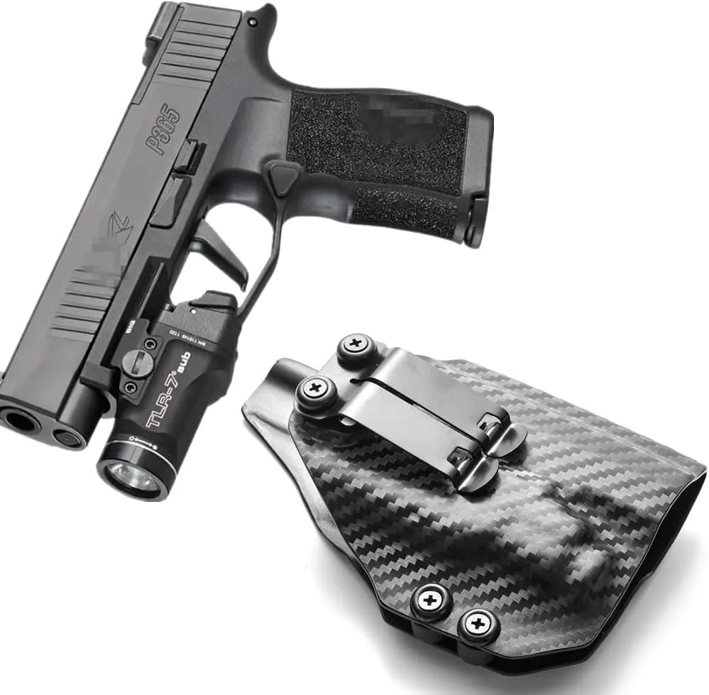 kydex IWB Holster for Glock 43x 48 Mos Sig Sauer P365 P365XL with Streamlight Sub TLR-7 500 Lumens Pistol Light Flashlight