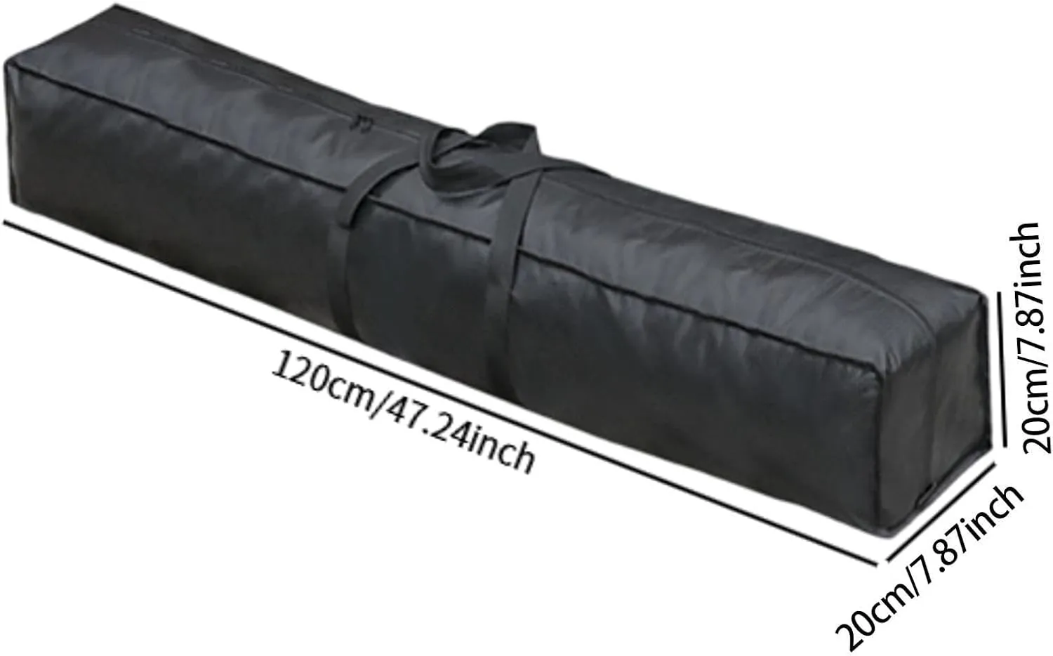 Large Travel Duffel Bag Camping Sports Equipment Storage, Dustproof Sturdy Water Resistant Long Luggage Bag for Tent Pole Gym, 120cmx20cmx20cm