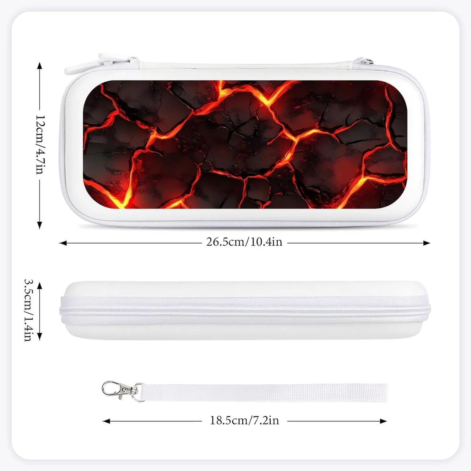 Lava Magma Hard Shell Travel Case with Rope 15 Game Card Pockets Compatible with Switch Protective