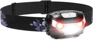 lawind LED Headlamp Rechargeable, Super Bright Head Lamp with 5 Modes for Camping & Hiking Gear Essentials, IPX4 Waterproof Headlight Flashlight with Red Light