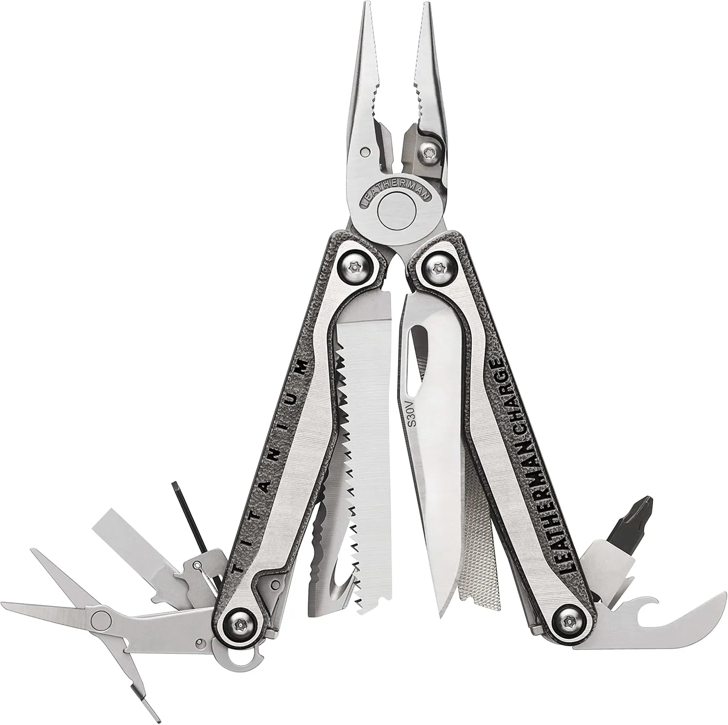 Leatherman Charge  Multi-Tool - 19 Tools for Camping & Fishing, Silver Stainless Steel with Nylon Sheath