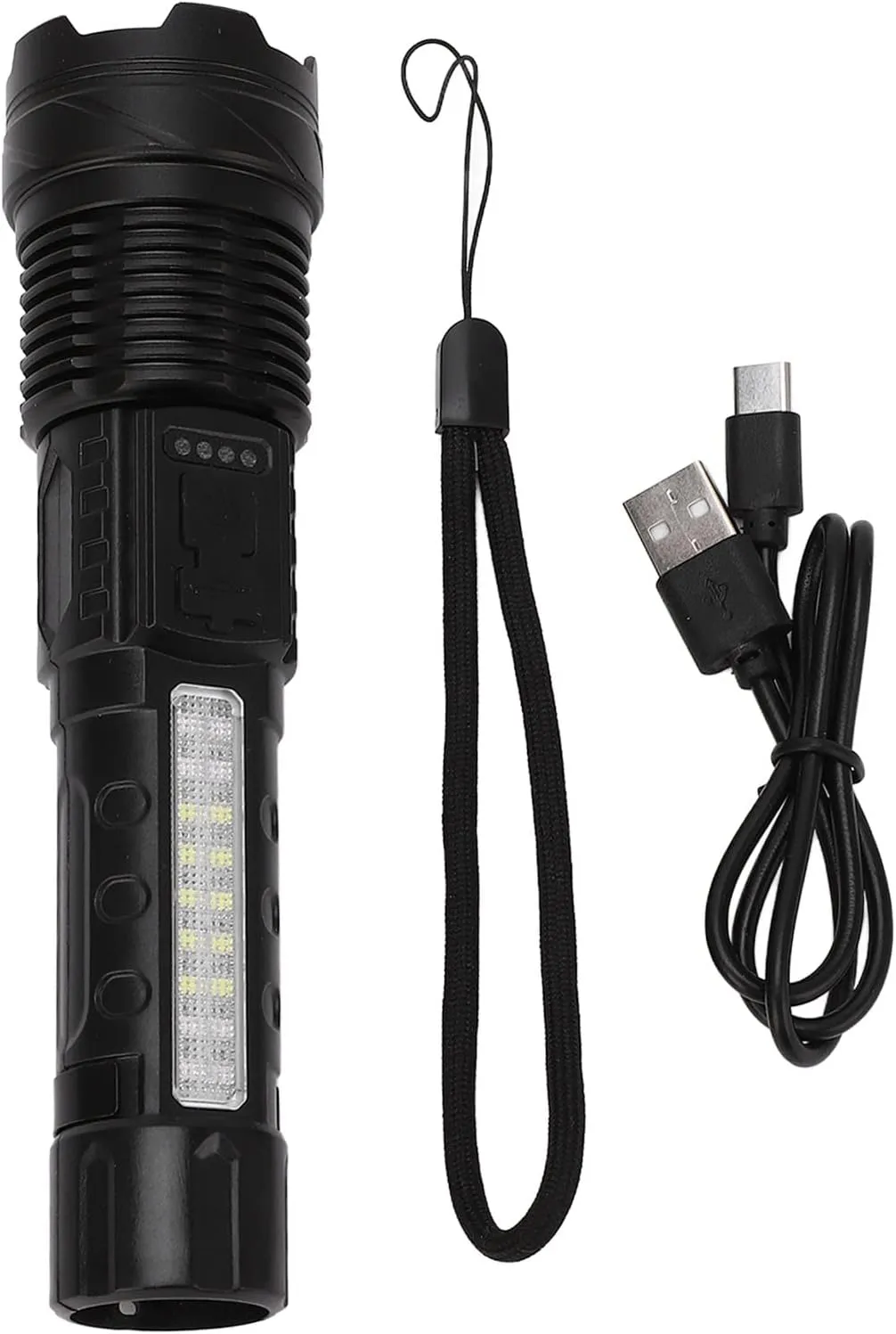 LED Bright Flashlight COB Work Light USB Rechargeable IPX4 Outdoor Lighting White Flashlight 800LM