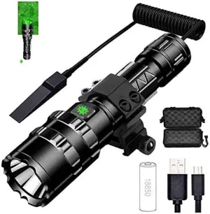 LED Flashlight,Hat Clip and USB Cord Rechargeable Flashlights High Lumens, Zoomable & Waterproof Tactical Flashlights for Emergencies, Camping