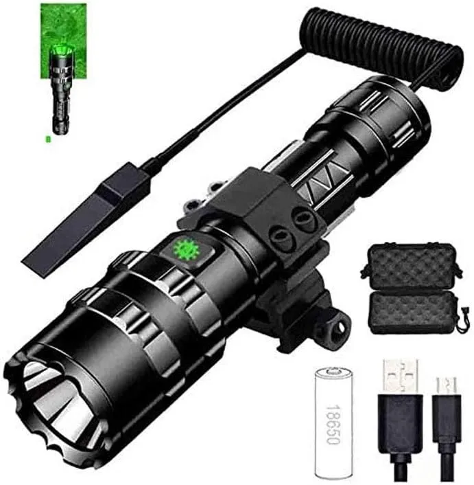 LED Flashlight,Hat Clip and USB Cord Rechargeable Flashlights High Lumens, Zoomable & Waterproof Tactical Flashlights for Emergencies, Camping