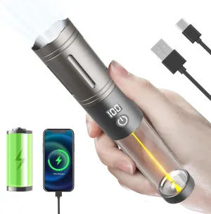 LED Flashlights, Super Bright Tactical Flashlight, Rechargeable, 5 Modes Zoomable Waterproof Flash Lights Adjustable Brightness, Long Lasting for Camping, Emergency, Outdoor, Home, Hiking