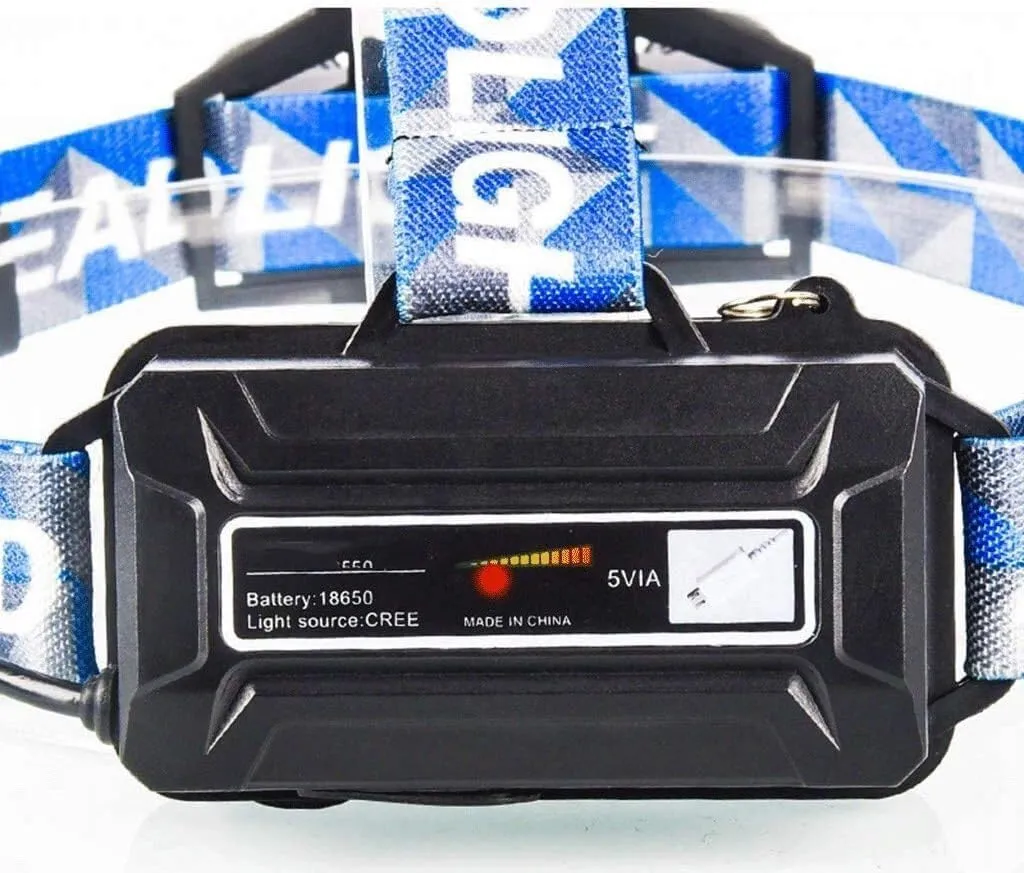 LED Head Torch,Headlamp -USB Rechargeable LED Head Lamp， HeadLamps for Adults, Camping, Outdoors ，Hard Hat Work