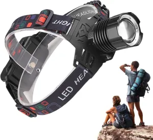 LED Headlamp, Camping Headlamp, USB Rechargeable Headlamp, 30W LED Headlight, Hard Hat Light, Waterproof Headlamp, Adjustable Headlamp, Long Range Headlamp