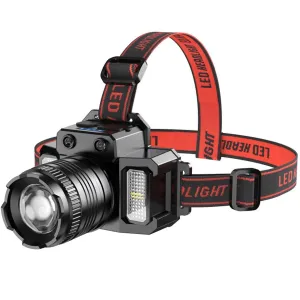 Led Headlamp Rechargeable, 20000 Lumens Bright Headlamp With Zoomable, Motion