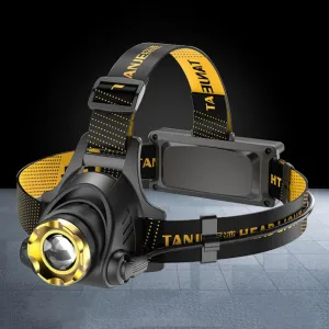 LED Rechargeable Headlamp, Bright Searchlight with 1 USB Port, Long-Lasting Powerful Spotlight with 3 Modes, 90° Adjustable, Light for Outdoor Camping, Running, Cycling, Hiking, Adventure (A)