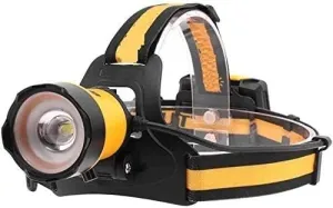 LED Rechargeable Headlamp,Adjustable Headband，IPX4 Waterproof Headlight Flashlight with 3 Lighting Modes, 1200 Lumen Hard Hat Light with Zoomable Work Light