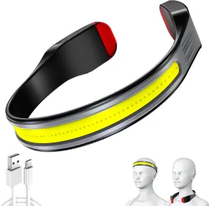 LED Rechargeable Headlamp,Book Light for Reading in Bed, Neck Light,230°Wide Beam Head Lamp for Forehead, Waterproof Super Bright COB Head Light for Camping Running Hiking Repairing