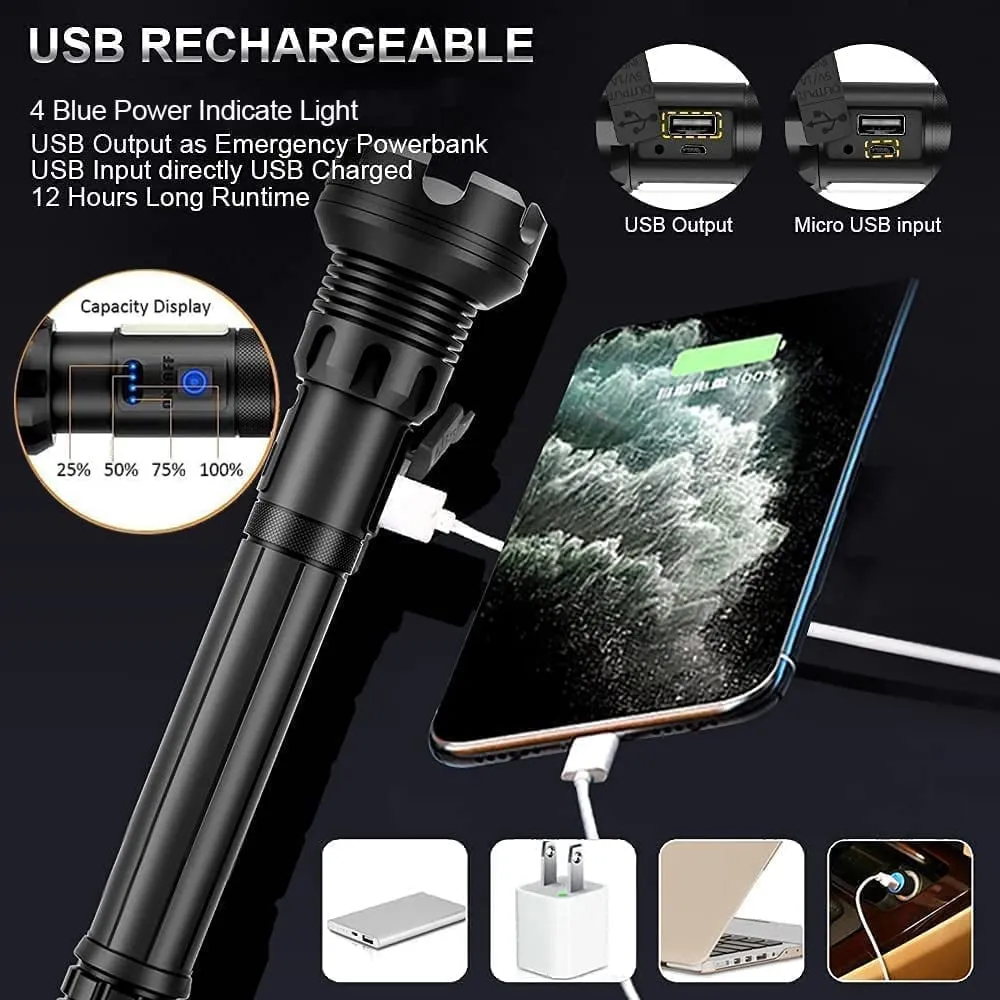 🏠LED Rechargeable Tactical Laser Flashlight
