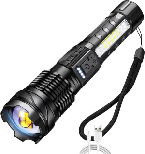 LED Small Flashlight Torch Pocket Zoom-Focus Flashlight IPX4 Waterproof USB Rechargeable Mini Torch Lanterns for Outdoor Led Penlight USB Rechargeable High-umens Small Led Flashlight Zoom-Focus Mini
