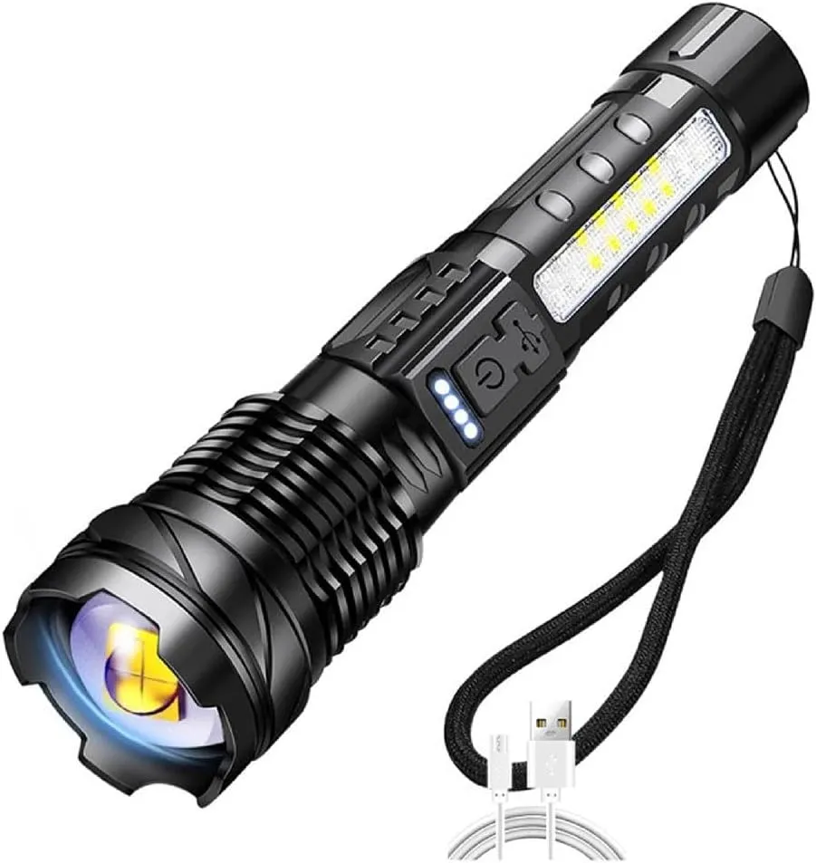 LED Small Flashlight Torch Pocket Zoom-Focus Flashlight IPX4 Waterproof USB Rechargeable Mini Torch Lanterns for Outdoor Led Penlight USB Rechargeable High-umens Small Led Flashlight Zoom-Focus Mini