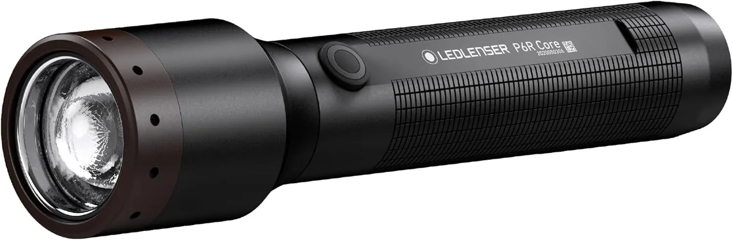 Ledlenser P6R Core Recharable Flashlight, High Power LED, 900 Lumens, Waterproof Light for Home and Emergency Use, Advanced Focus System