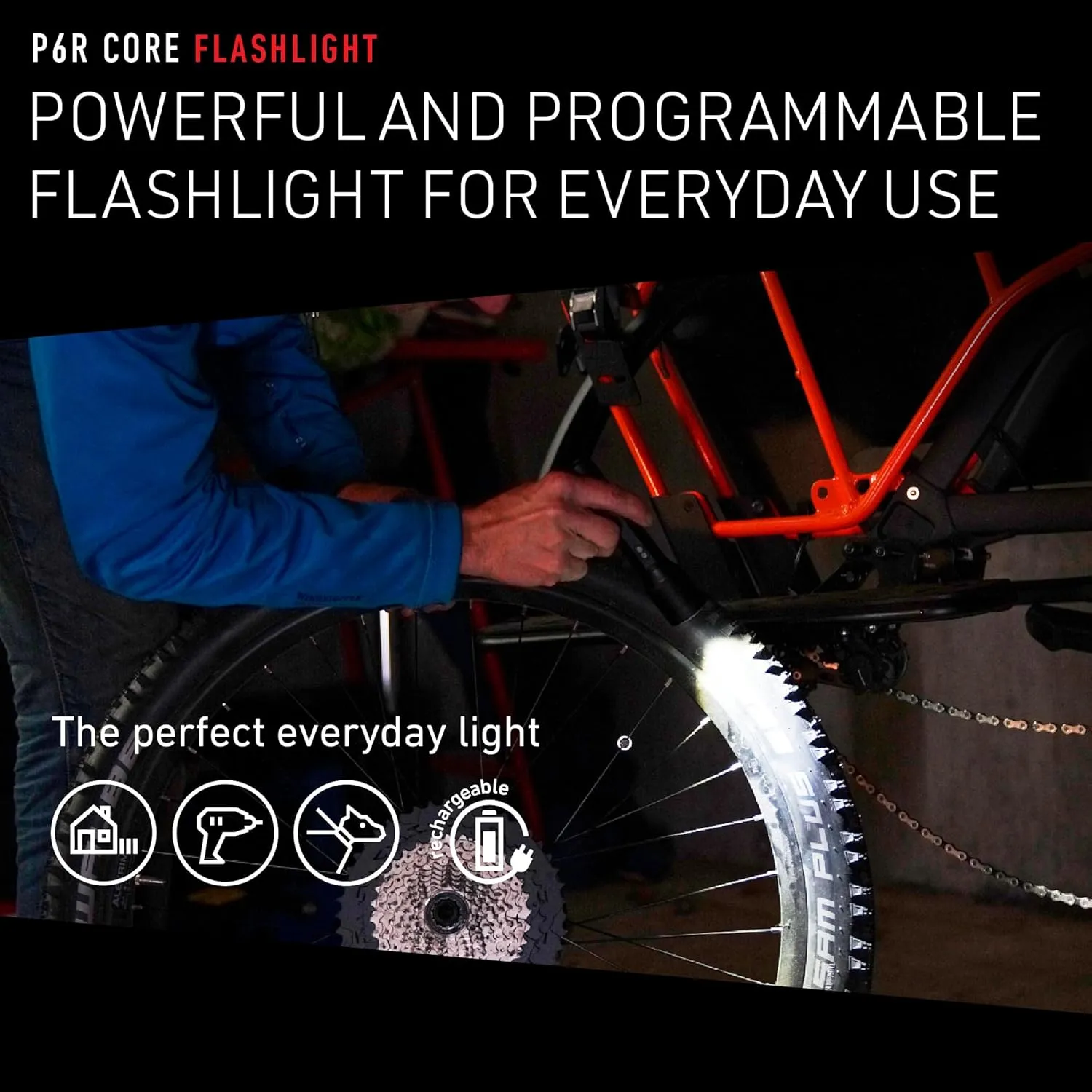 Ledlenser P6R Core Recharable Flashlight, High Power LED, 900 Lumens, Waterproof Light for Home and Emergency Use, Advanced Focus System