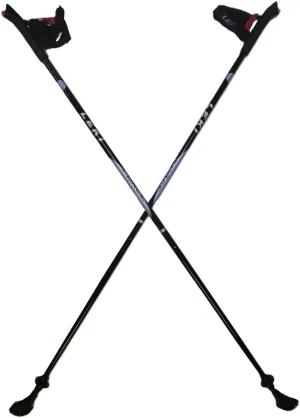 LEKI Nordic Walking Force Aluminum Trekking Poles Black/Blue 115cm