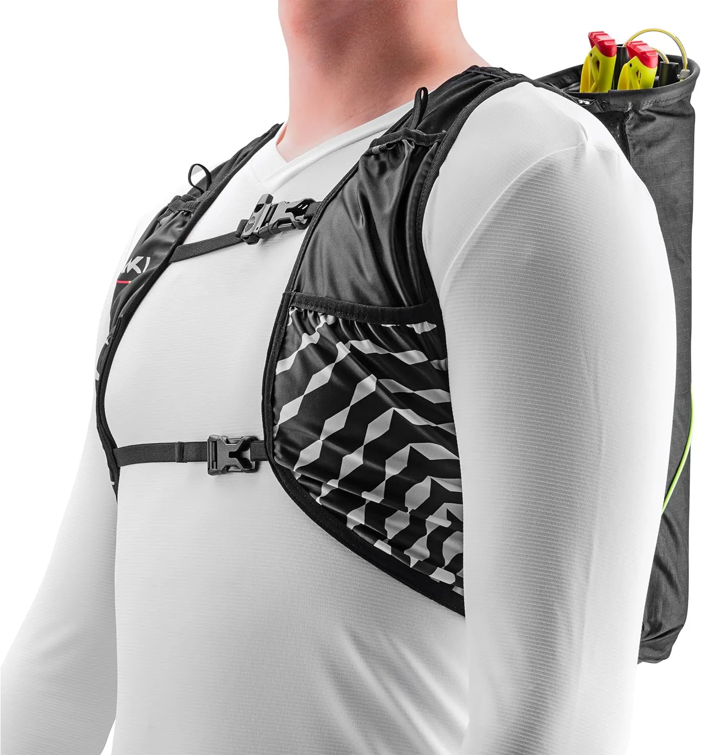 LEKI Quiver Vest - 6 L Trail Running Hydration Vest with Trekking Poles Storage Bag