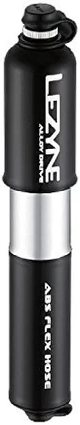 LEZYNE Alloy Drive Bicycle Tire Hand Pump, High Volume 90psi, Presta & Schrader, ABS Flex Hose, Compact Bike Pump