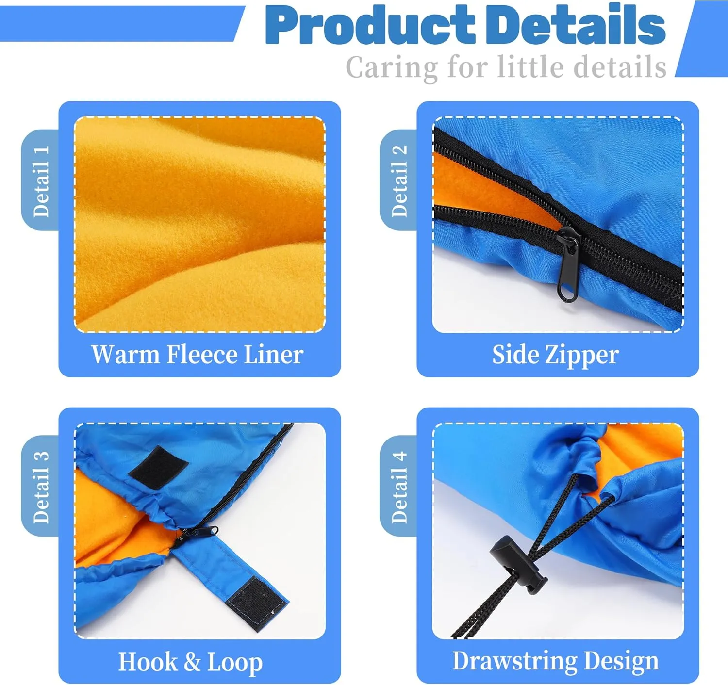 Lifeunion Dog Sleeping Bag with Storage Bag Waterproof Warm Packable Dog Bed for Travel Camping Hiking Backpacking (Blue)