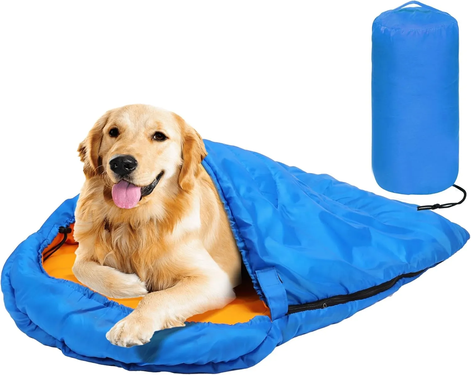 Lifeunion Dog Sleeping Bag with Storage Bag Waterproof Warm Packable Dog Bed for Travel Camping Hiking Backpacking (Blue)