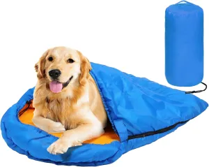 Lifeunion Dog Sleeping Bag with Storage Bag Waterproof Warm Packable Dog Bed for Travel Camping Hiking Backpacking (Blue)