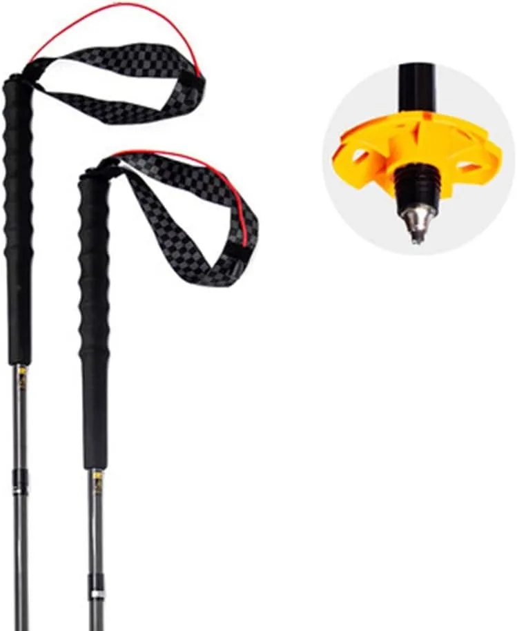 Lightweight Collapsible Carbon Fiber Trekking Poles-2 Pack Strong Folding Best Walking Stick,Anti-Shock Extendable Hiking Pole for Camping, Mountainin (2pc Pack 105cm)
