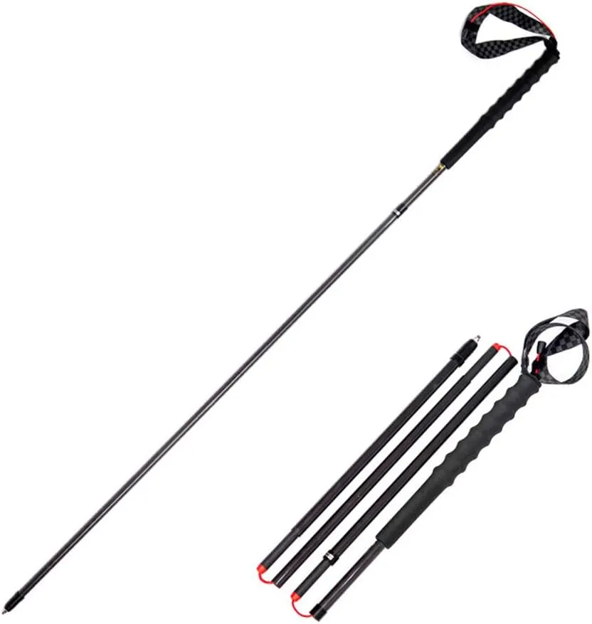 Lightweight Collapsible Carbon Fiber Trekking Poles-2 Pack Strong Folding Best Walking Stick,Anti-Shock Extendable Hiking Pole for Camping, Mountainin (2pc Pack 105cm)