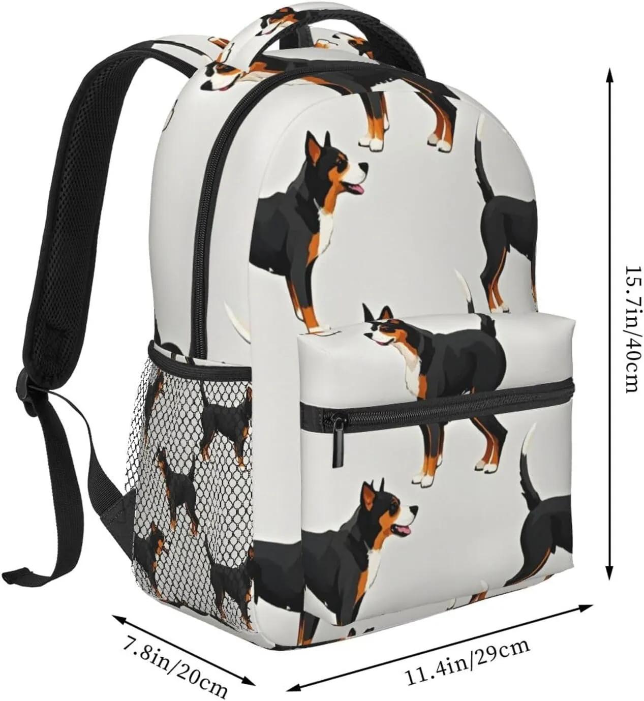 Lightweight Daypack Backpack for Trekking Work Running - Big Capacity Multipurpose Anti-Theft Bookbag, Dog Lovers Art Business Computer Bag