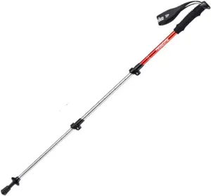 Lightweight Outdoor Trekking Poles, Retractable Hiking Trekking Poles, High-Grip Pointed Tip and Soft and Comfortable Handle with Wrist Strap (Male Orange)