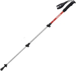 Lightweight Outdoor Trekking Poles, Retractable Hiking Trekking Poles, High-Grip Pointed Tip and Soft and Comfortable Handle with Wrist Strap (Male Orange)