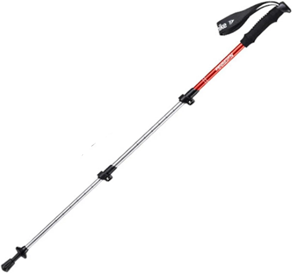 Lightweight Outdoor Trekking Poles, Retractable Hiking Trekking Poles, High-Grip Pointed Tip and Soft and Comfortable Handle with Wrist Strap (Male Orange)