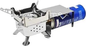 Lightweight Propane Burner - Hiking Stove | Foldable Portable Stove with Windproof Board, Adjustable Stable Energy Saving Outdoor Cooking Accessories for Backpacking Picnics Tailgating