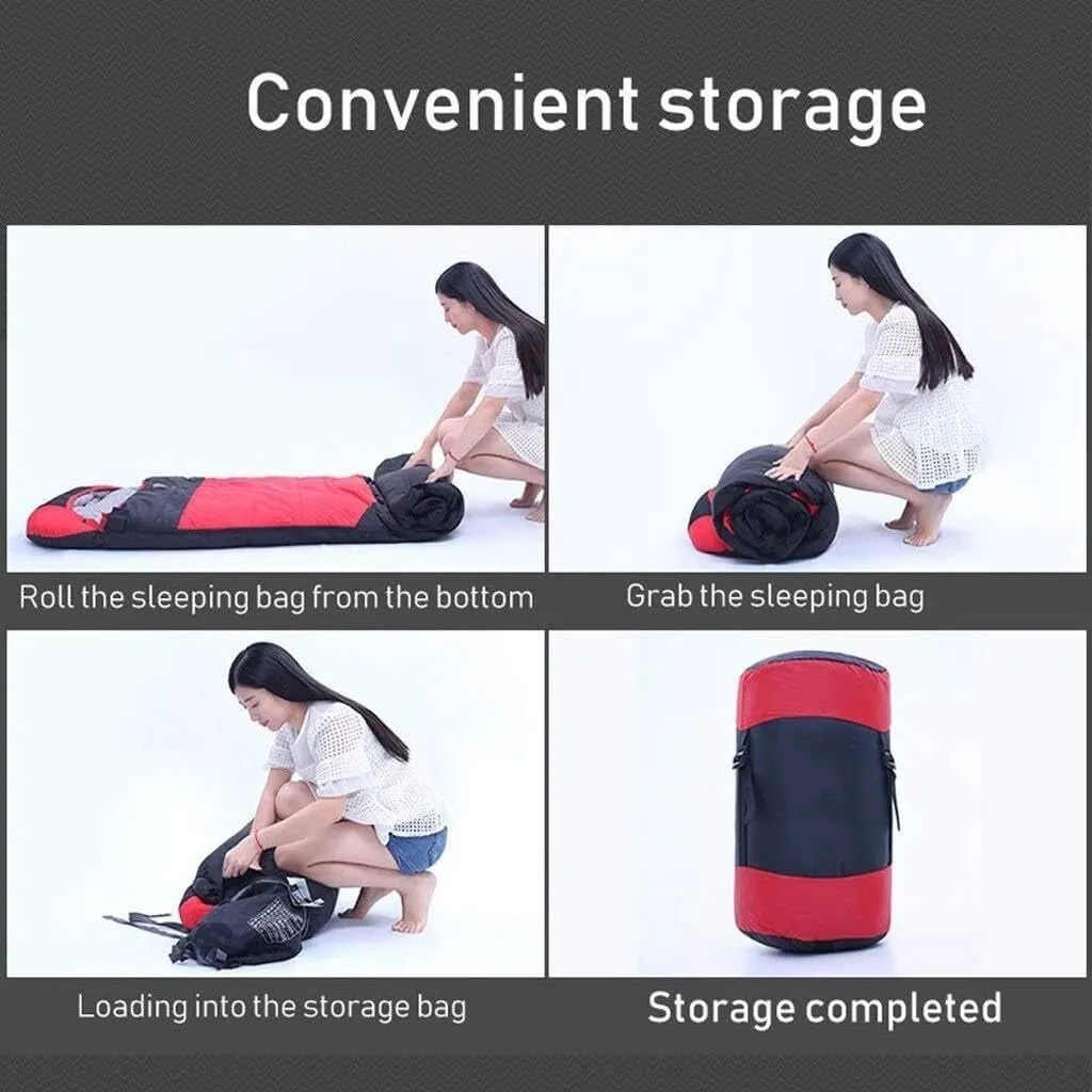Lightweight Waterproof Camping Sleeping Bag for Adults & Kids, Envelope Style for Spring & Autumn