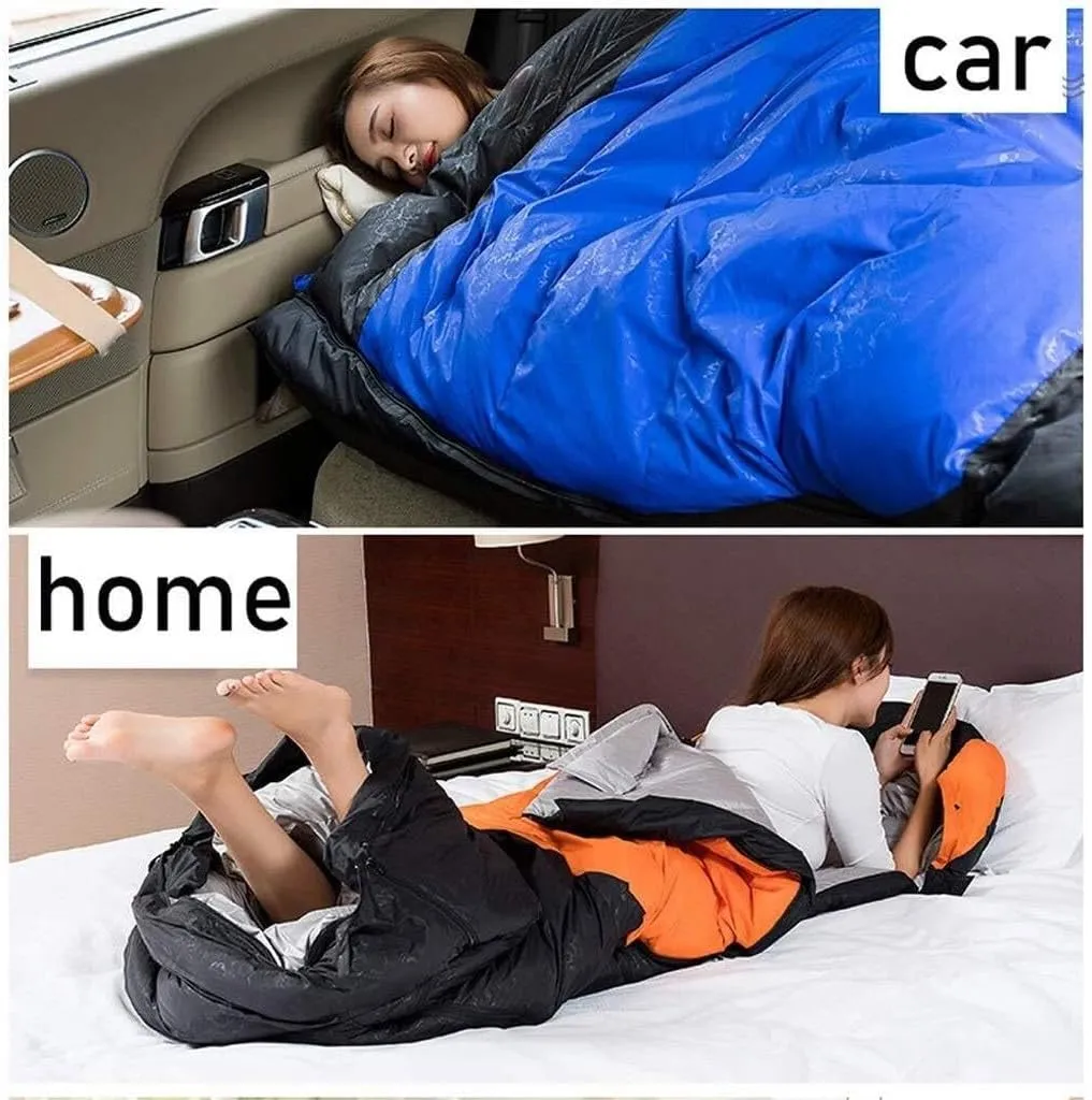 Lightweight Waterproof Camping Sleeping Bag for Adults & Kids, Envelope Style for Spring & Autumn