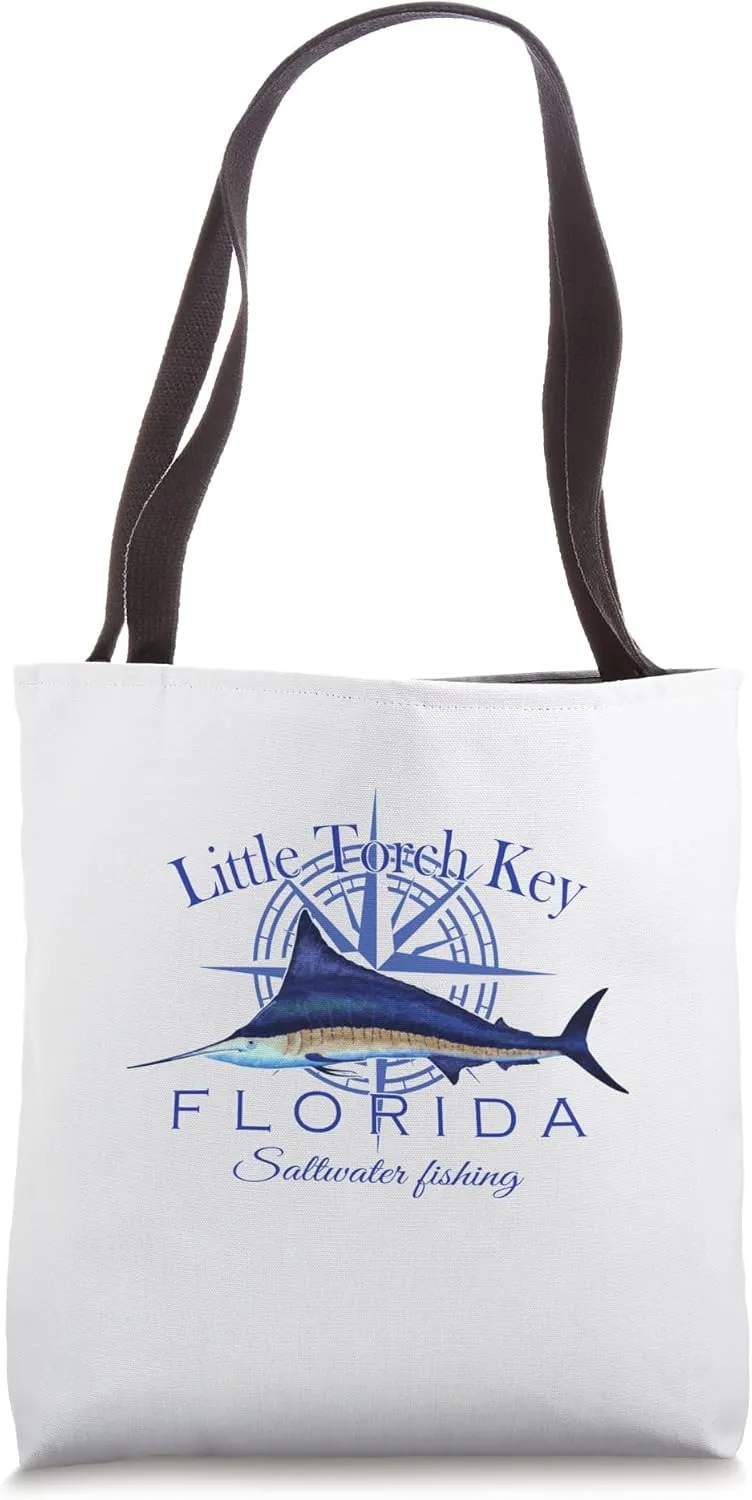 Little Torch Key Florida Sailfish Billfish Saltwater Fishing Tote Bag