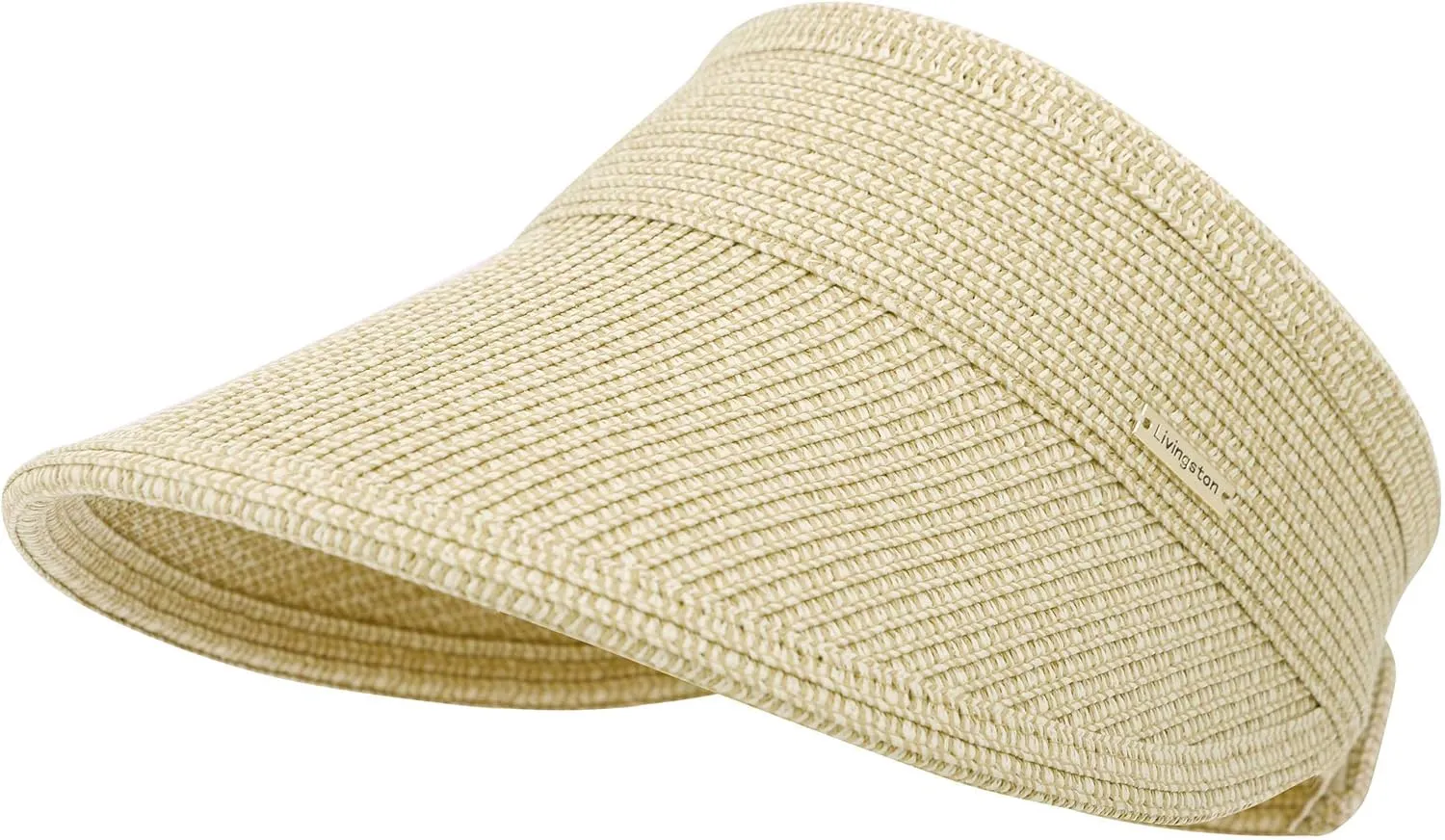 Livingston Sun Visors for Women Black Sun Hat Wide Brim Beach Hat UV Protection Straw Hat