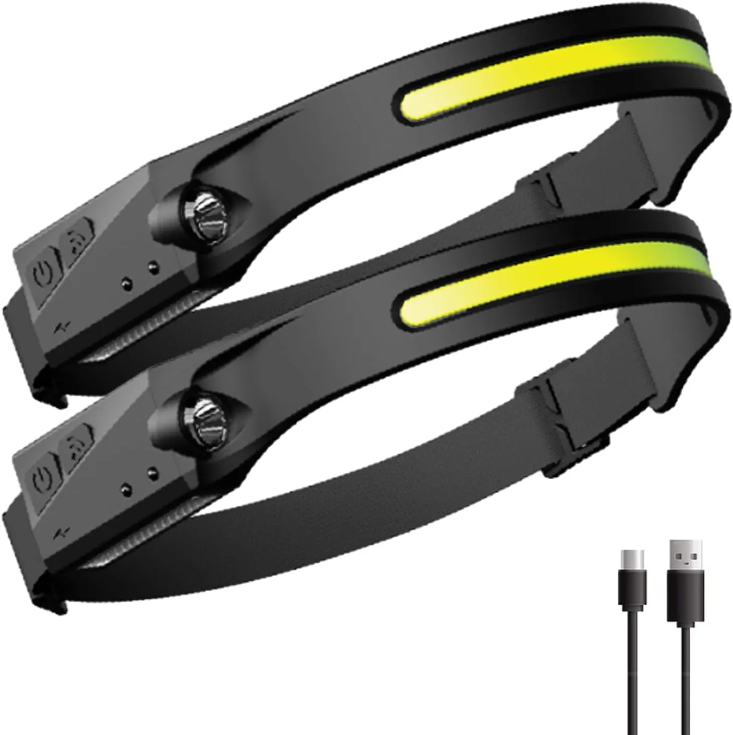 Lumen Light Headlamp Rechargeable, Lumenlight LED Headlamp, 230° Wide Beam Head Lamp with Motion Sensor for Adults, 5 Mode Waterproof Lightweight for Outdoor Camping (2pcs)