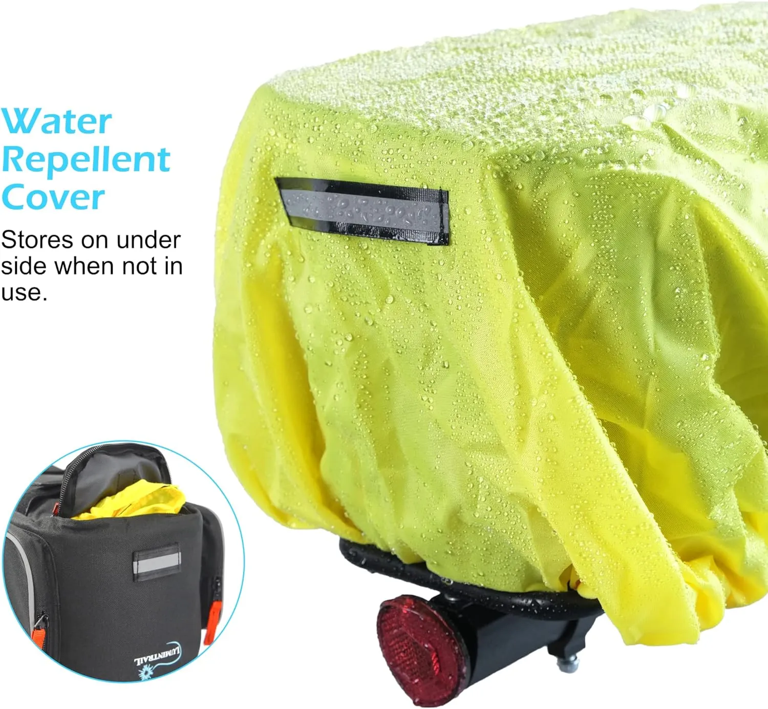 Lumintrail Bike Trunk Bag, Rear Bicycle Rack Bag with Waterproof Rain Cover, Carrying Handle