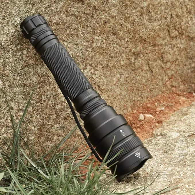 LUXNOVAQ LED Flashlight Powerful Super Bright Flashlight, High Lumen Zoomable Tactical Flashlights Waterproof Hand Torch Light with 5 Modes for Camping