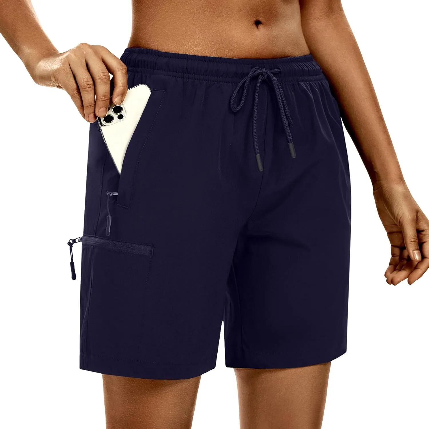LXNMGO Women's 7" Hiking Shorts Quick Dry Lightweight Cargo Pockets Outdoor Summer Golf Athletic Shorts for Women