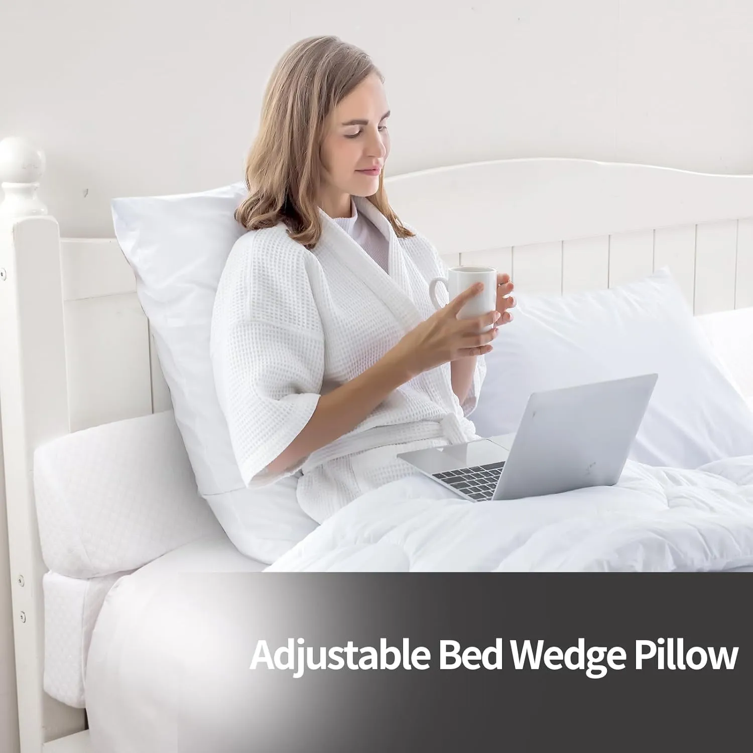 MABOZOO Pillow Wedge for Headboard Gap,White Bed Wedge Gap Filler King Size,Foldable Bed Wedge Pillow for Headboard,Foam Mattress Gap Filler,76"x6"x6"