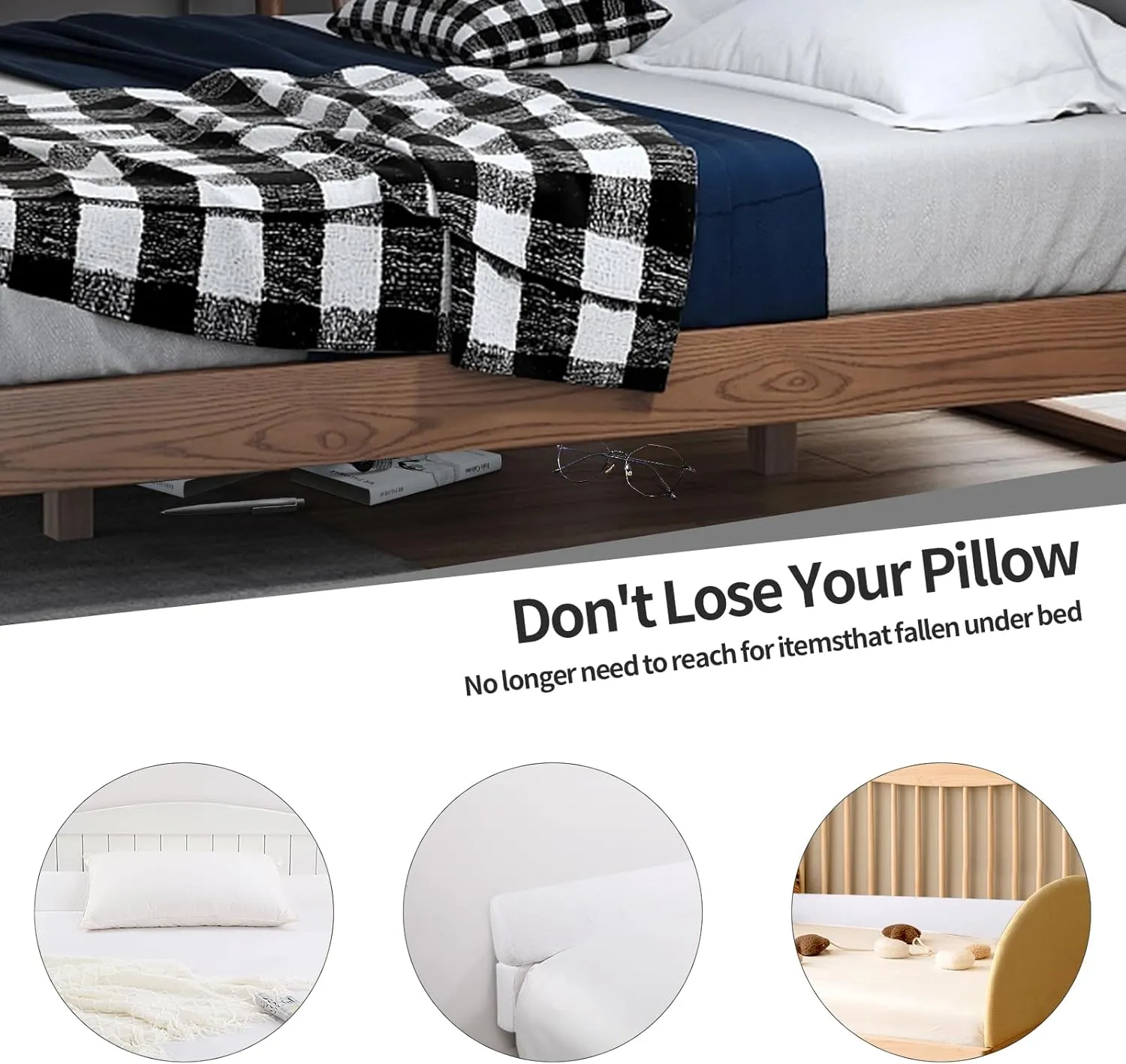 MABOZOO Pillow Wedge for Headboard Gap,White Bed Wedge Gap Filler King Size,Foldable Bed Wedge Pillow for Headboard,Foam Mattress Gap Filler,76"x6"x6"