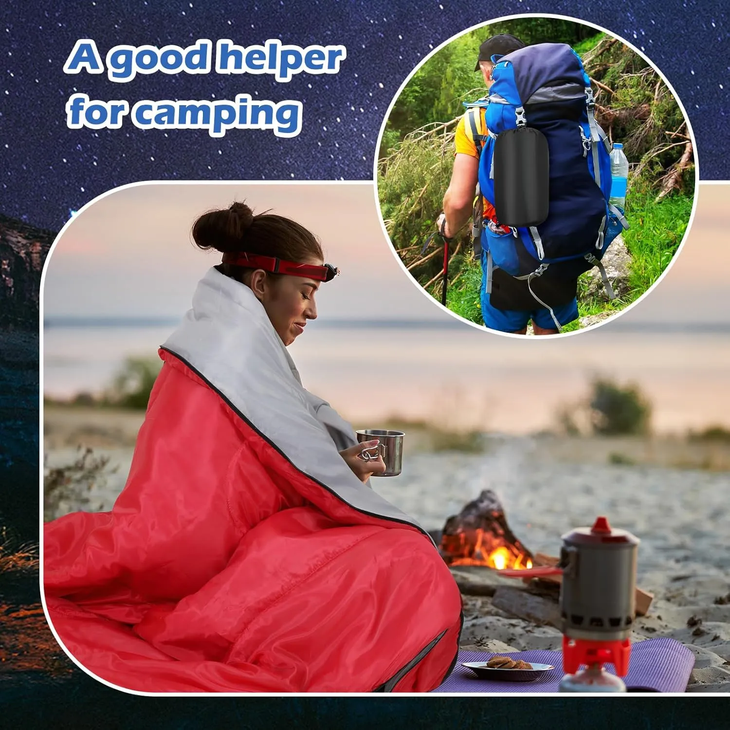 Macarrie 12 Pack Sleeping Bags for Adults Bulk Warm Cold Weather Kids Camping Sleeping Bag for Homeless Lightweight Waterproof Compression Sack for Backpacking Traveling Hiking Outdoor